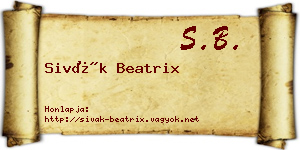 Sivák Beatrix névjegykártya